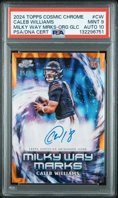 Graded 2024 Topps Cosmic Chrome Caleb Williams MWMCW /25 Milky Way Auto PSA 9/10