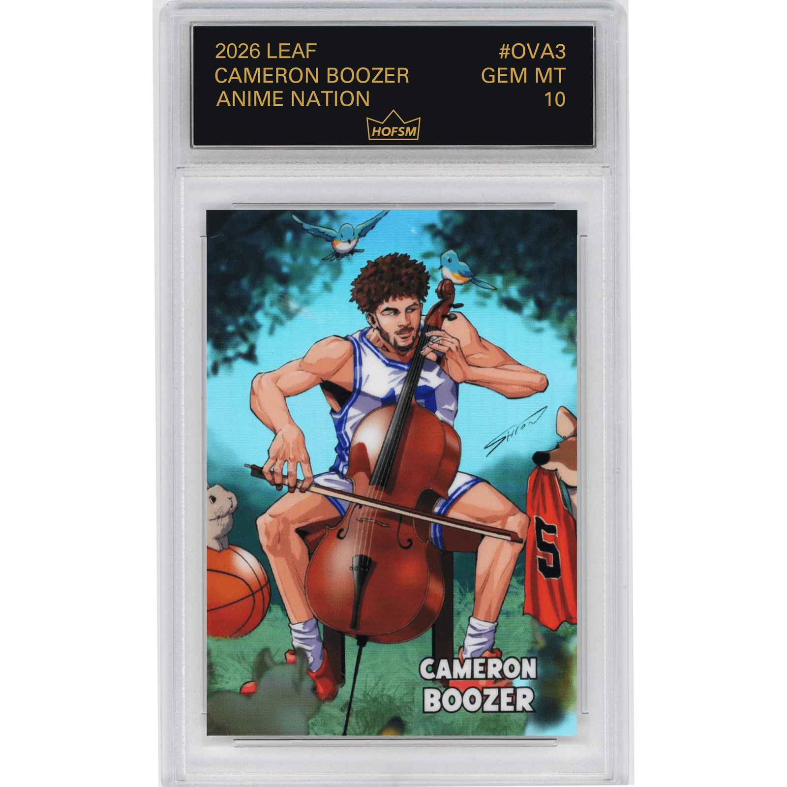 Graded 2026 Leaf Cameron Boozer #OVA3 Anime Nation RC Basketball Card HOFSM 10