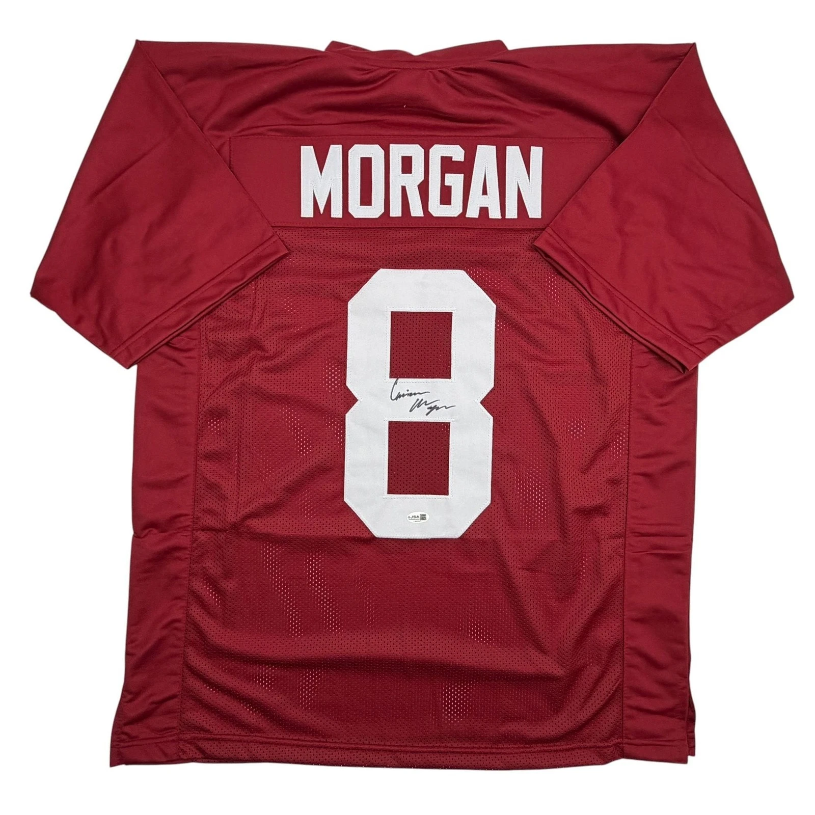 Autographed/Signed Cederian Morgan Alabama Red College Football Jersey JSA COA