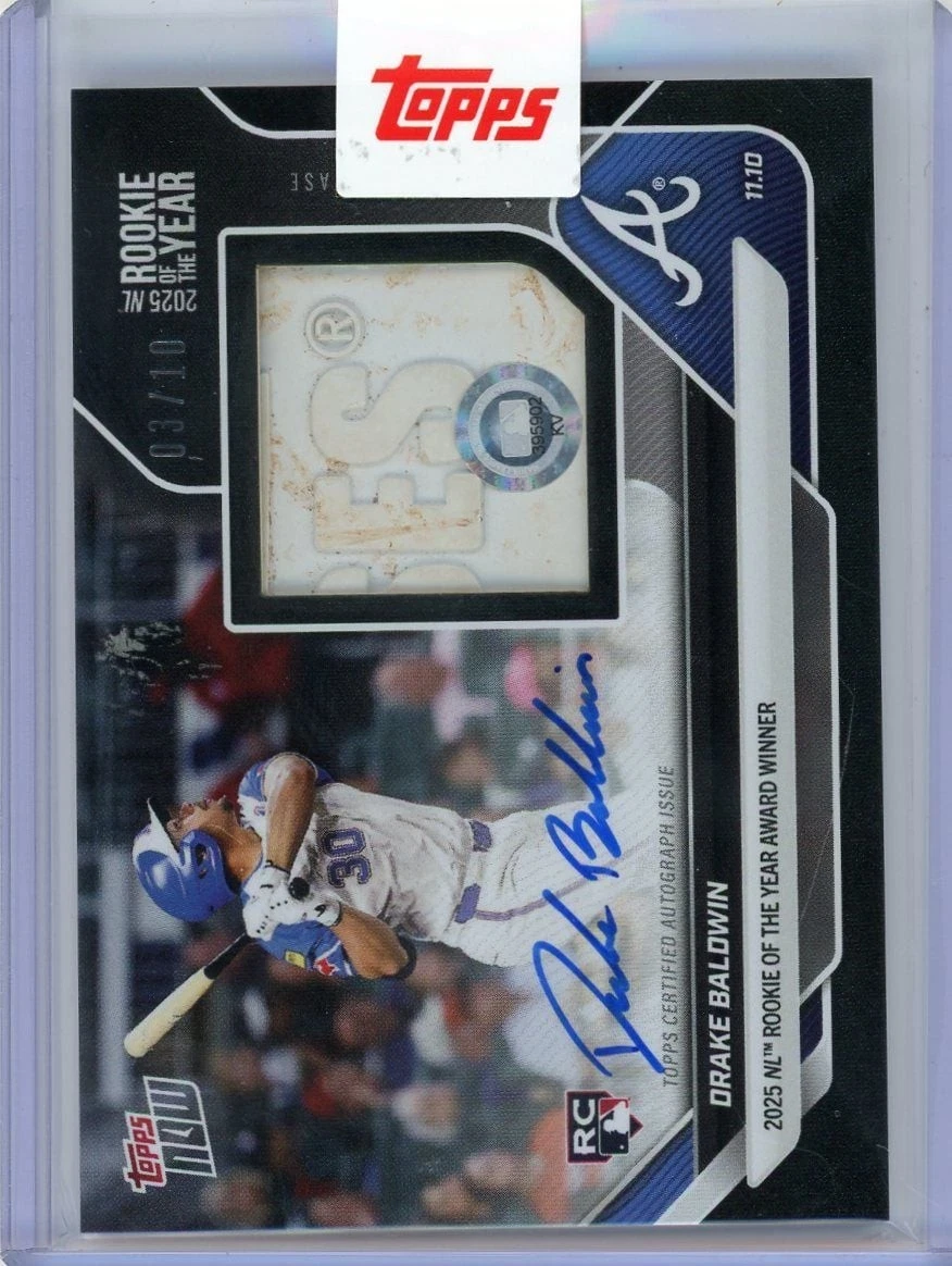 2025 Topps Now Drake Baldwin #OS1B Black Relic Auto /10 Rookie RC Baseball Card