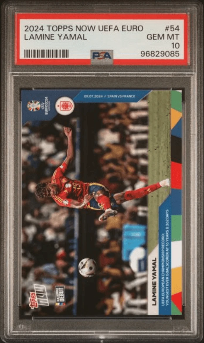 Graded 2024 Topps Now UEFA Euro Lamine Yamal #54 Soccer Card PSA 10 Gem Mint