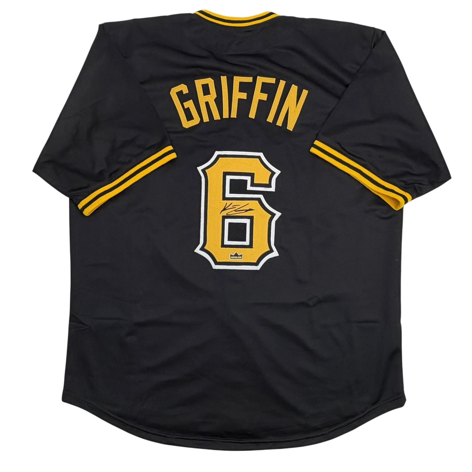Facsimile Autographed Konnor Griffin Pittsburgh Black Reprint Jersey Men's XL