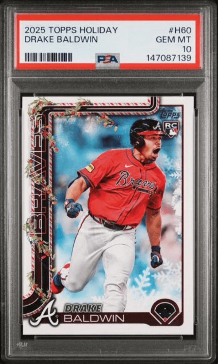 Graded 2025 Topps Holiday Drake Baldwin #H60 Rookie RC Baseball Card PSA 10