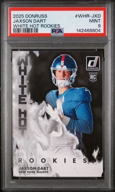 Graded 2025 Panini Donruss Jaxson Dart #WHRJXD White Hot Rookies RC Card PSA 9