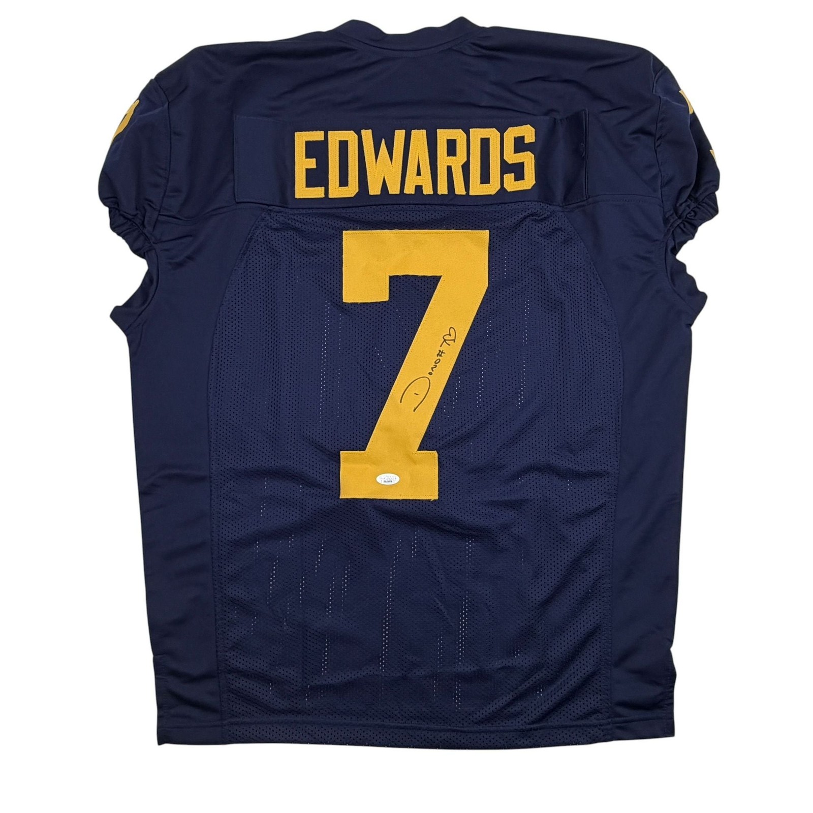 Autographed/Signed Donovan Edwards Michigan Blue College Football Jersey JSA COA