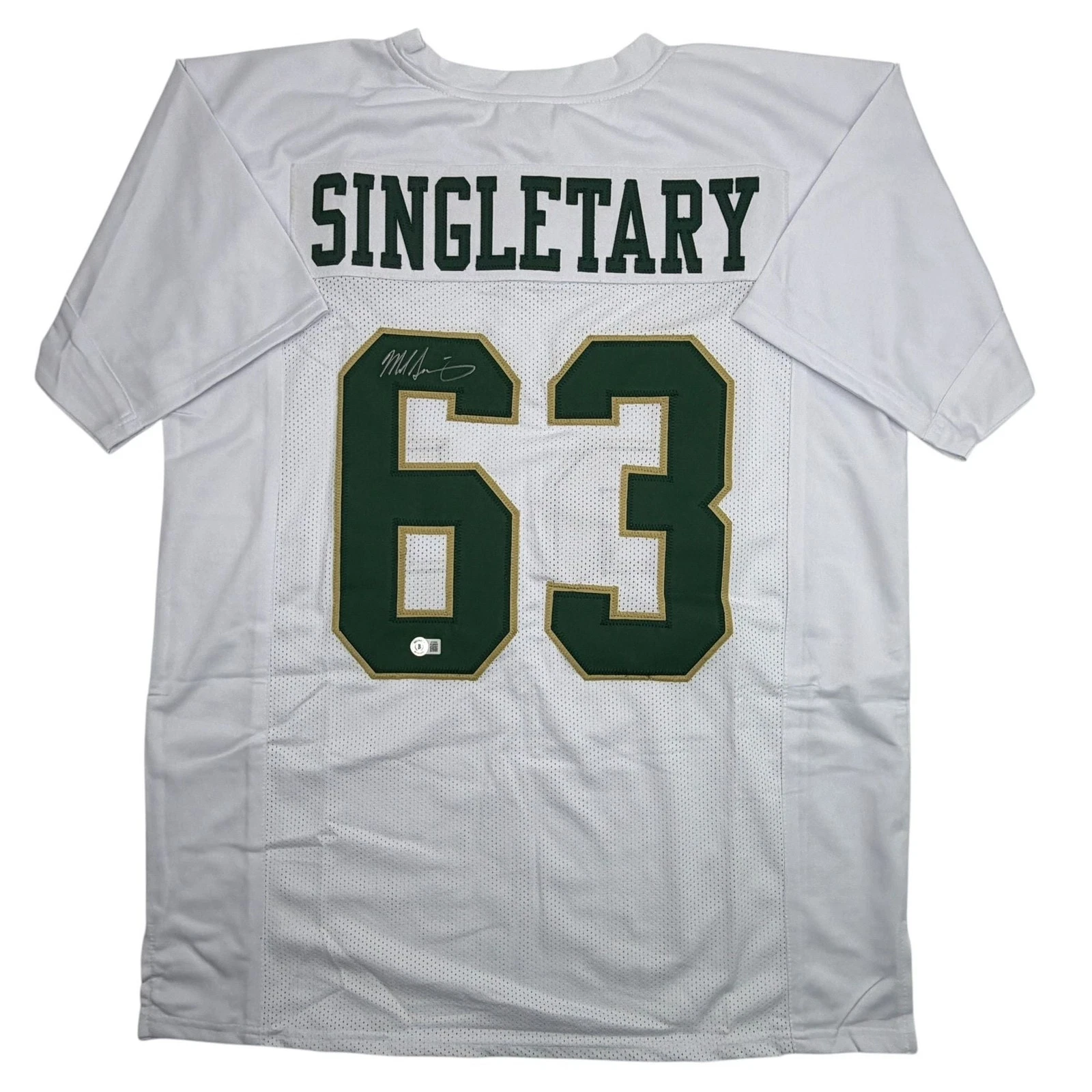Autographed/Signed Mike Singletary Baylor White College Jersey Beckett BAS COA