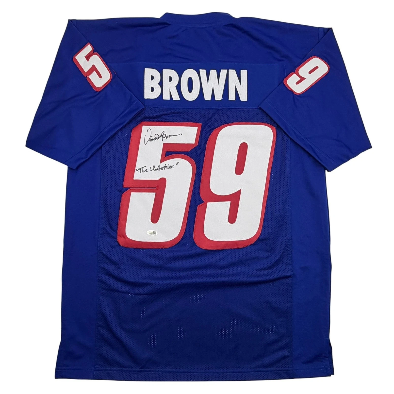Autographed/Signed Vincent Brown New England Navy Blue Football Jersey JSA COA