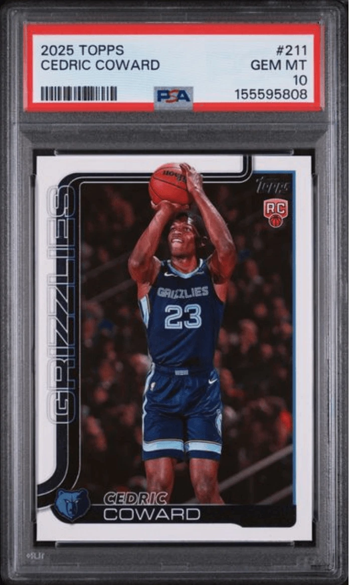 Graded 2025 Topps Cedric Coward #211 Rookie RC Basketball Card PSA 10 Gem Mint