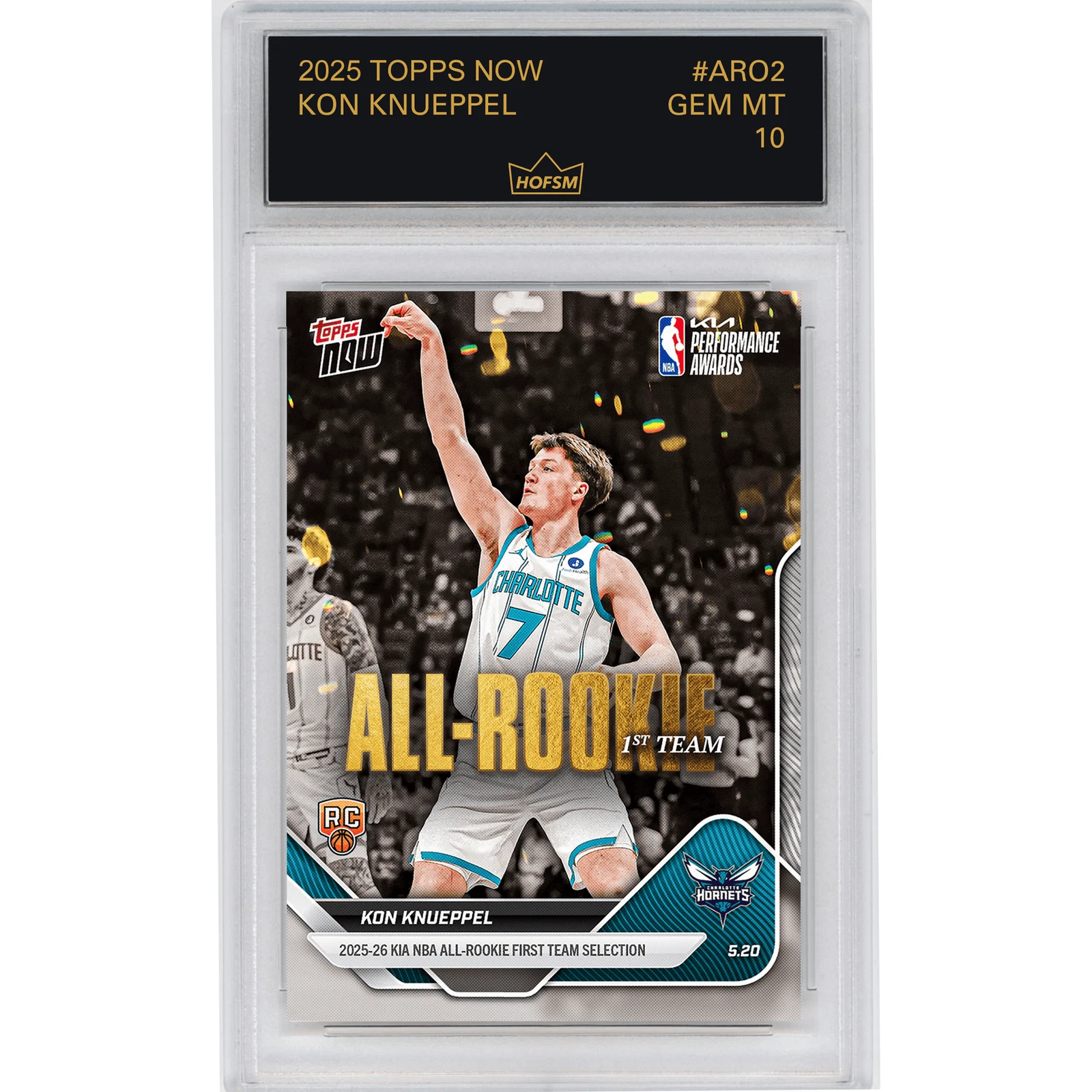 Graded 2025 Topps Now Kon Knueppel #AR02 Rookie RC Basketball Card HOFSM 10