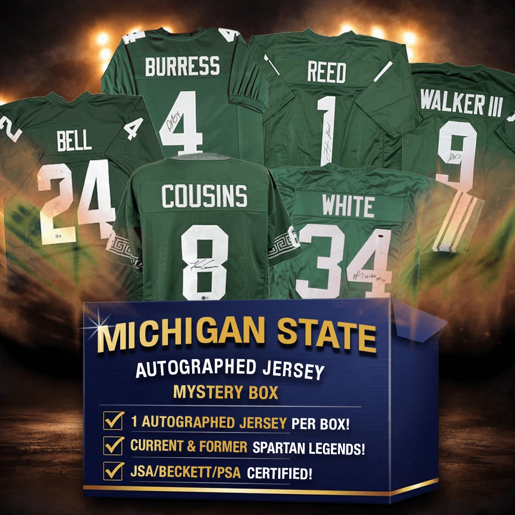 Autographed/Signed Michigan State College Jersey Mystery Box PSA JSA or BAS COA