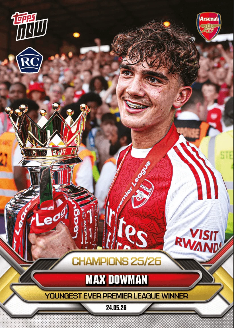 2025 Topps Now Max Dowman #002 Rookie RC Soccer Card