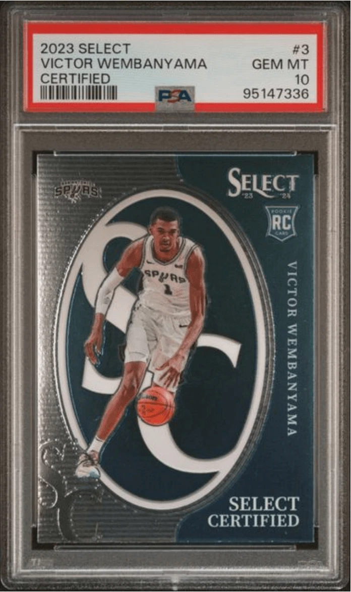 Graded 2023 Select Victor Wembanyama #3 Certified Rookie Basketball Card PSA 10