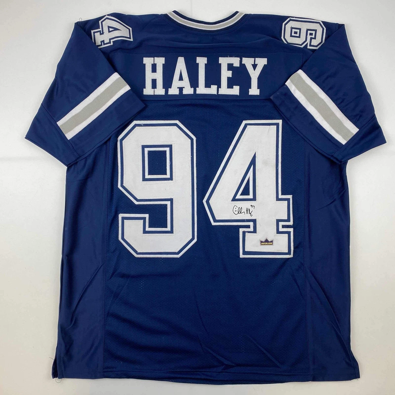 Facsimile Autographed Charles Haley Dallas Blue Reprint Jersey Size Men's XL