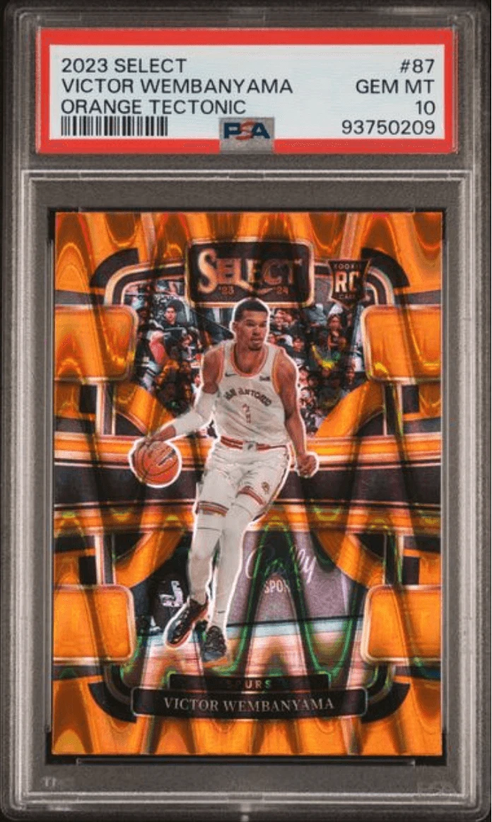 Graded 2023 Select Victor Wembanyama #87 Orange Tectonic Rookie Card PSA 10