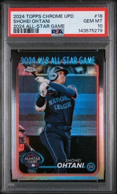 Graded 2024 Topps Chrome Update Shohei Ohtani #18 2024 ASG Baseball Card PSA 10