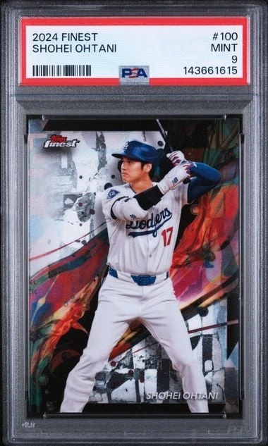 Graded 2024 Topps Finest Shohei Ohtani #100 Baseball Card PSA 9 Mint