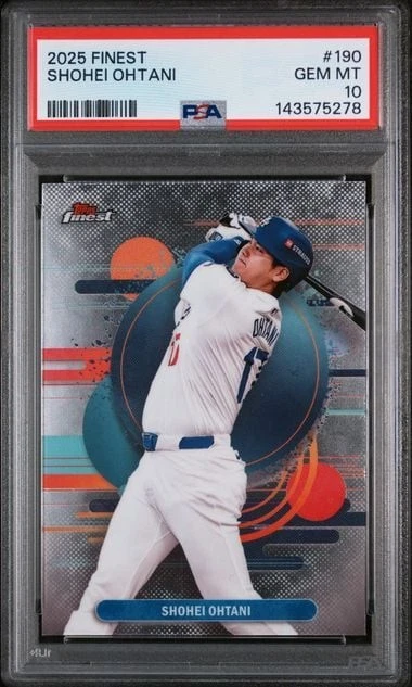 Graded 2025 Topps Finest Shohei Ohtani #190 Baseball Card PSA 10 Gem Mint