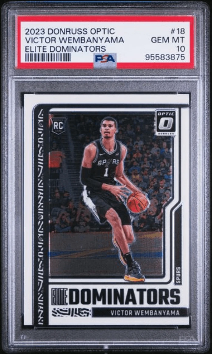 Graded 2023 Donruss Optic Victor Wembanyama #18 Elite Dominators RC Card PSA 10