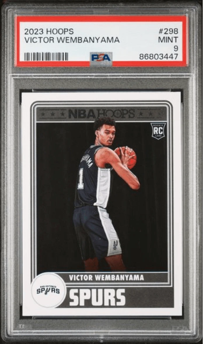 Graded 2023 Panini Hoops Victor Wembanyama #298 Rookie RC Basketball Card PSA 9