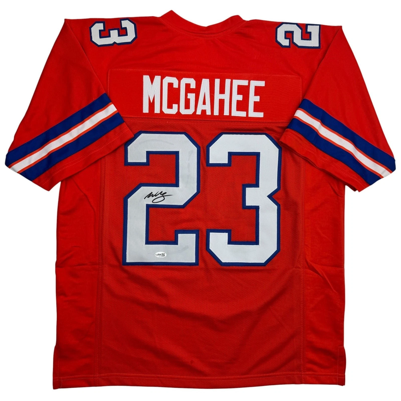 Autographed/Signed Willis McGahee Denver Retro Orange Football Jersey JSA COA
