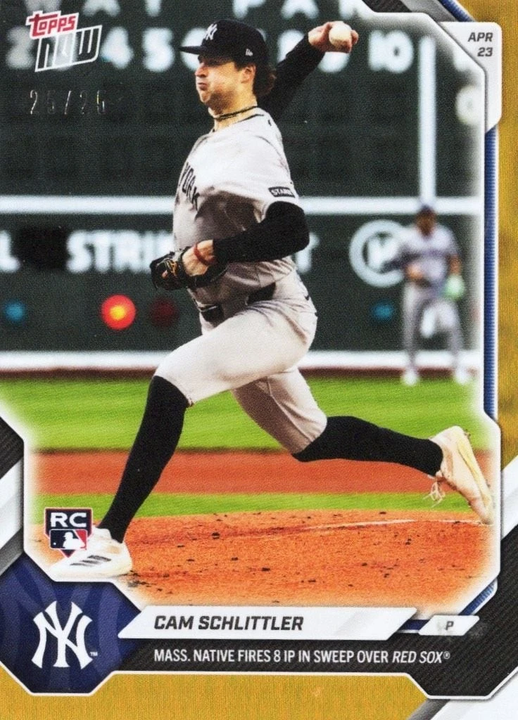 2026 Topps Now Cam Schlittler #114 Orange Foil /25 Rookie RC Baseball Card