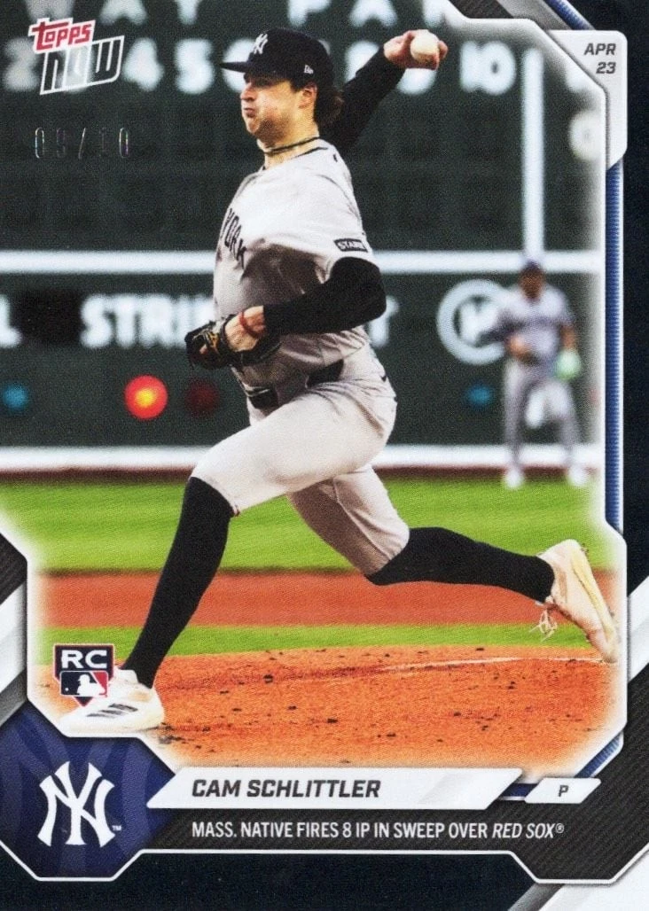 2026 Topps Now Cam Schlittler #114 Black Foil /10 Rookie RC Baseball Card