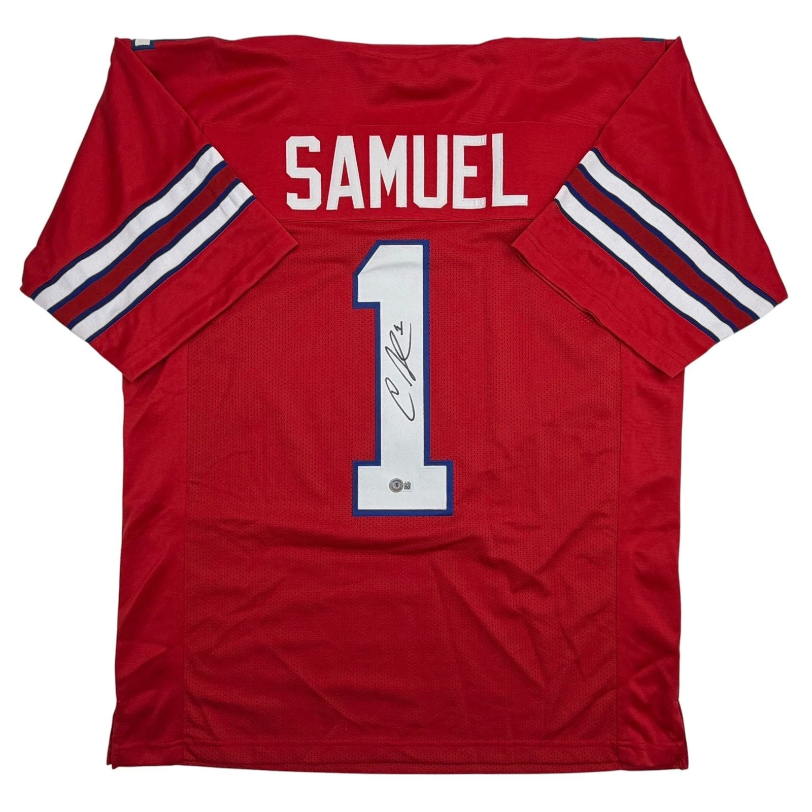Autographed/Signed Curtis Samuel Buffalo Red Football Jersey Beckett BAS COA