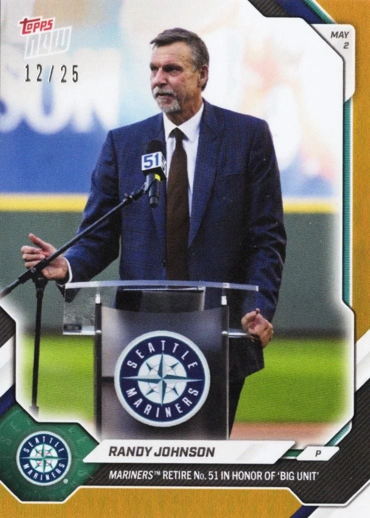 2026 Topps Now Randy Johnson #155 Orange Foil /25 Seattle Mariners Baseball Card