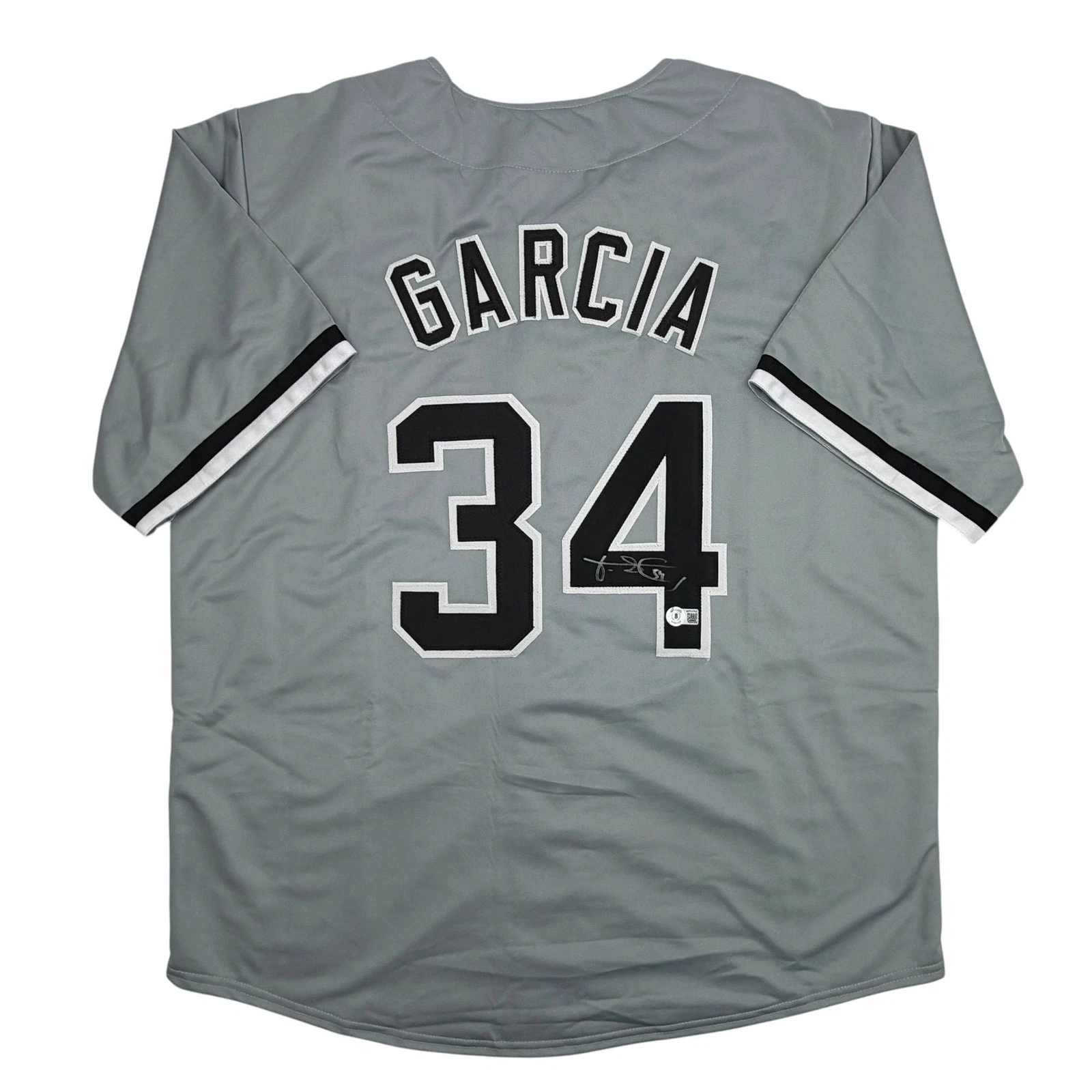 Autographed/Signed Freddy Garcia Chicago Grey Baseball Jersey Beckett BAS COA