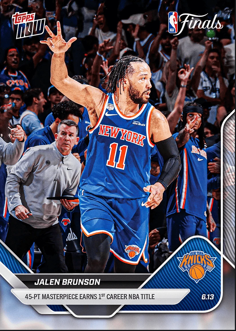 2025 Topps Now Jalen Brunson #340 New York Knicks Basketball Card