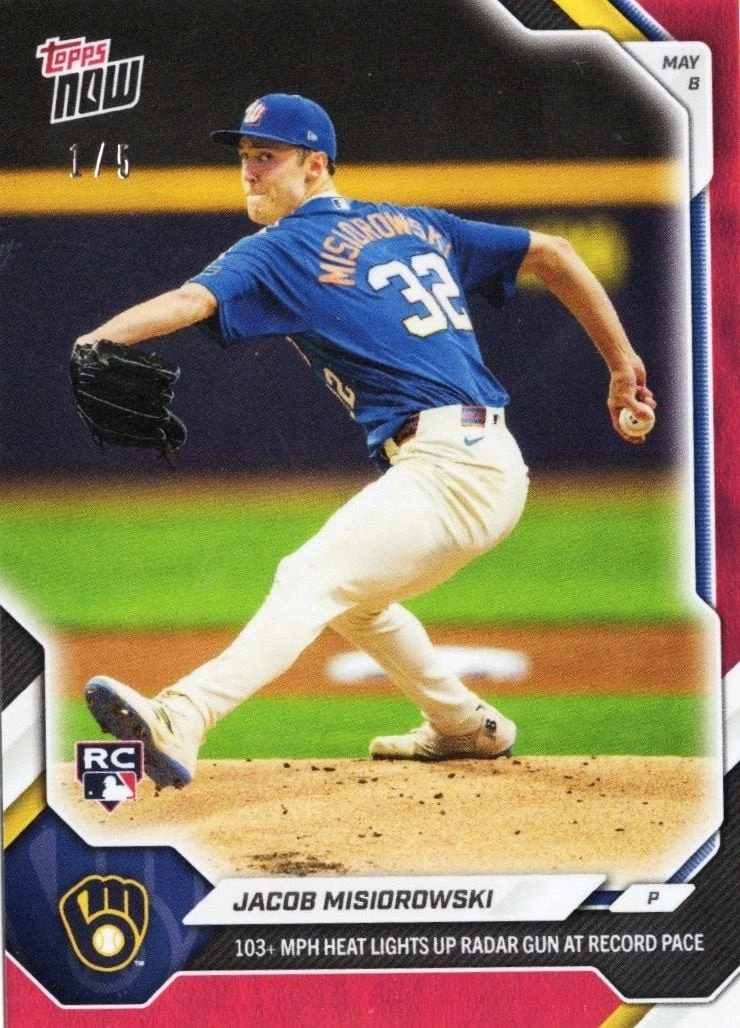 2026 Topps Now Jacob Misiorowski #178 Red Foil /5 Rookie RC Baseball Card