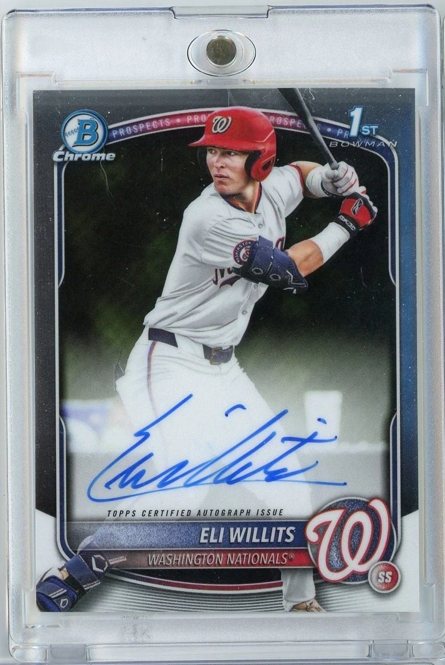 2025 Topps Bowman Chrome Eli Willits CPAEW 1st Bowman Auto RC Baseball Card