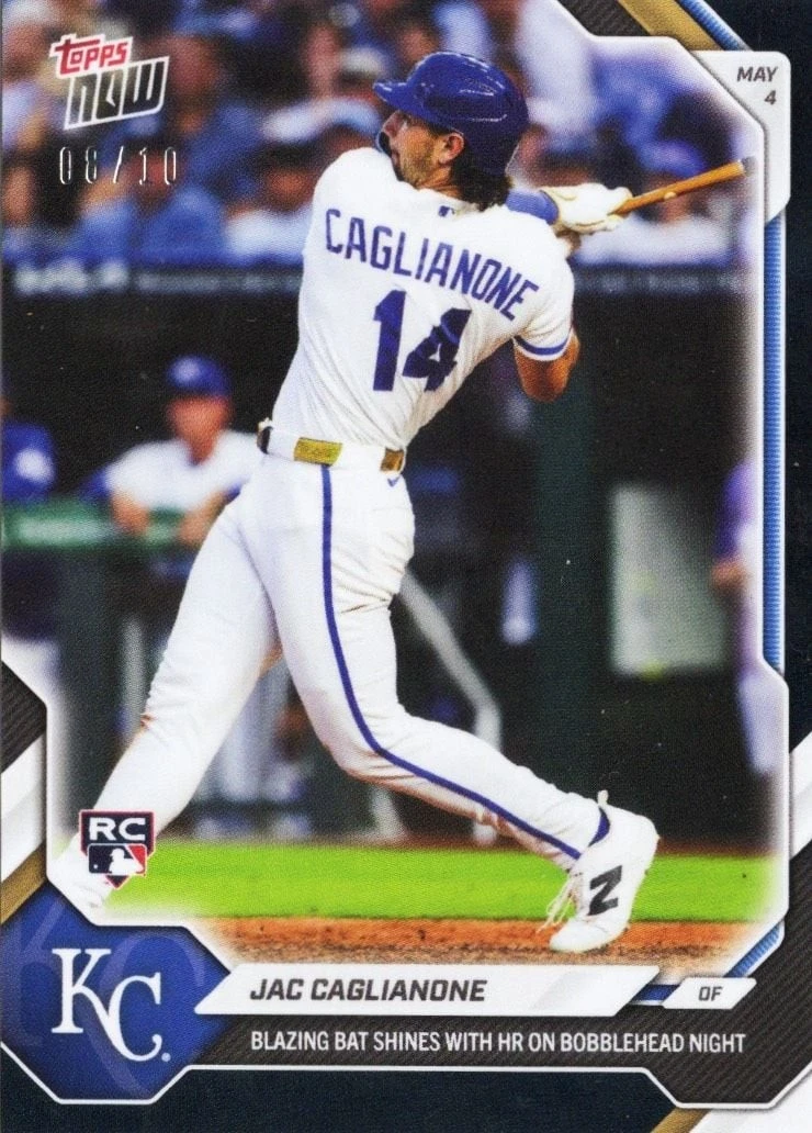 2026 Topps Now Jac Caglianone #161 Black Foil /10 Rookie RC Baseball Card