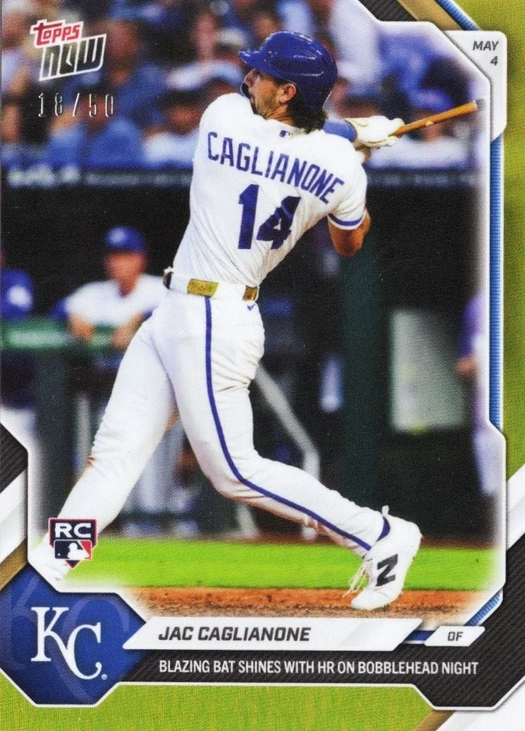 2026 Topps Now Jac Caglianone #161 Gold Foil /50 Rookie RC Baseball Card