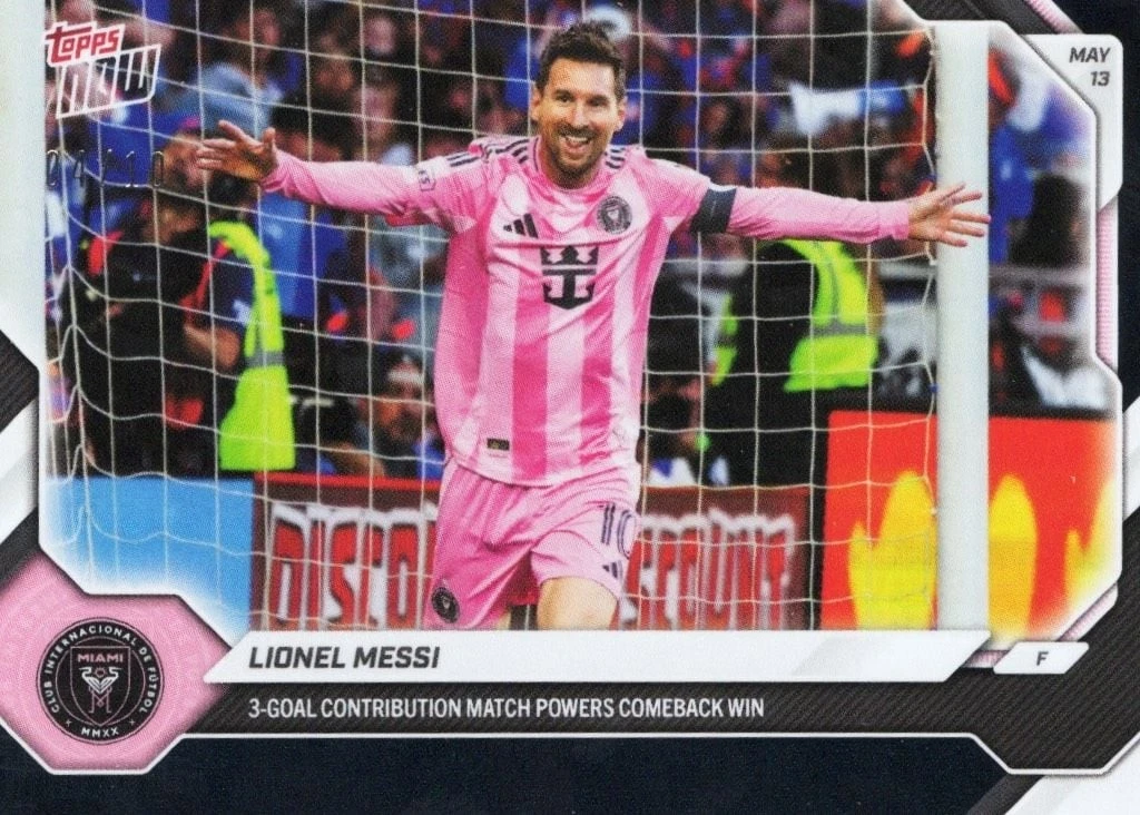 2026 Topps Now Lionel Messi #45 Black Foil /10 Inter Miami Soccer Card