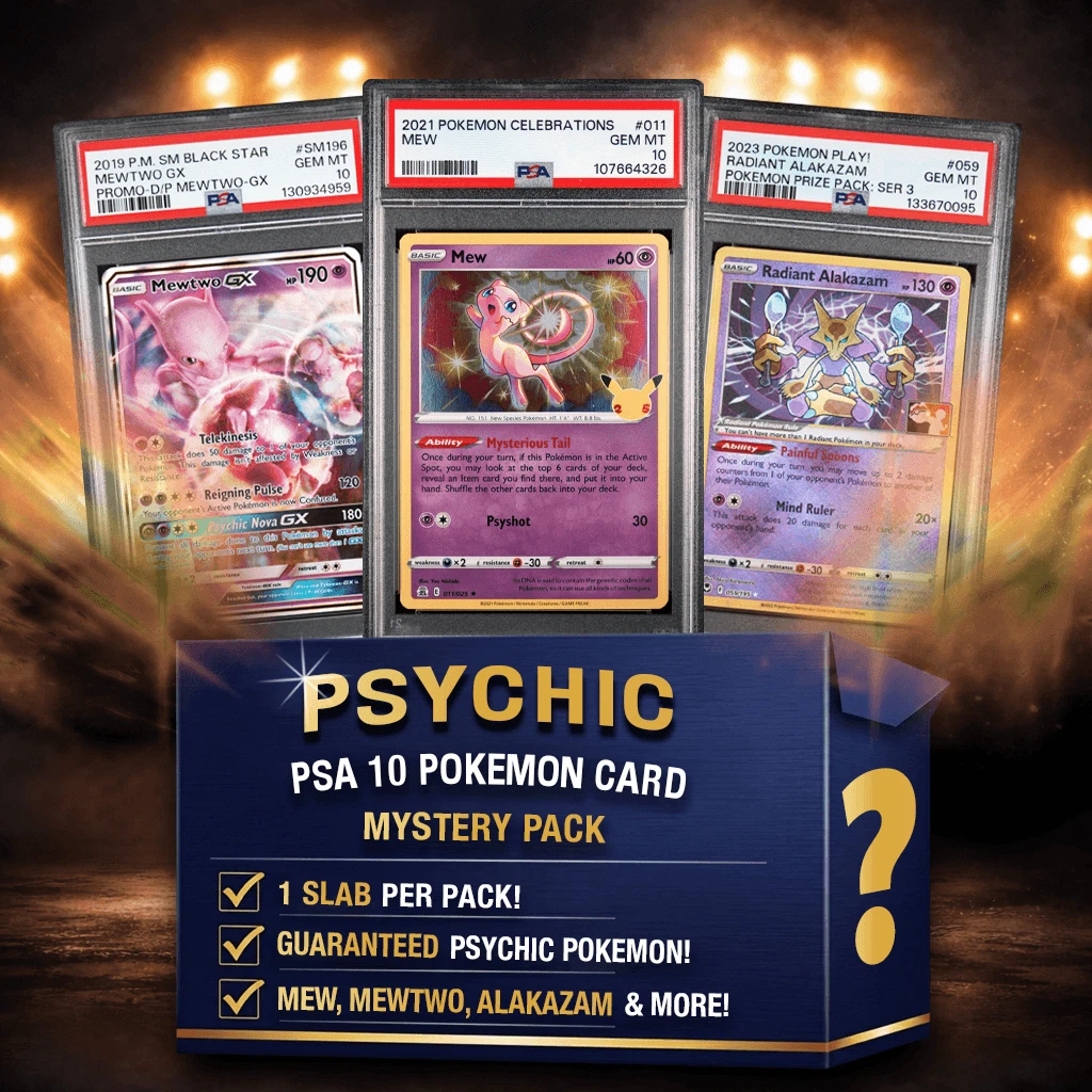 Psychic Energy Type Pokemon PSA 10 Graded Card Mystery Box Trading Card Game