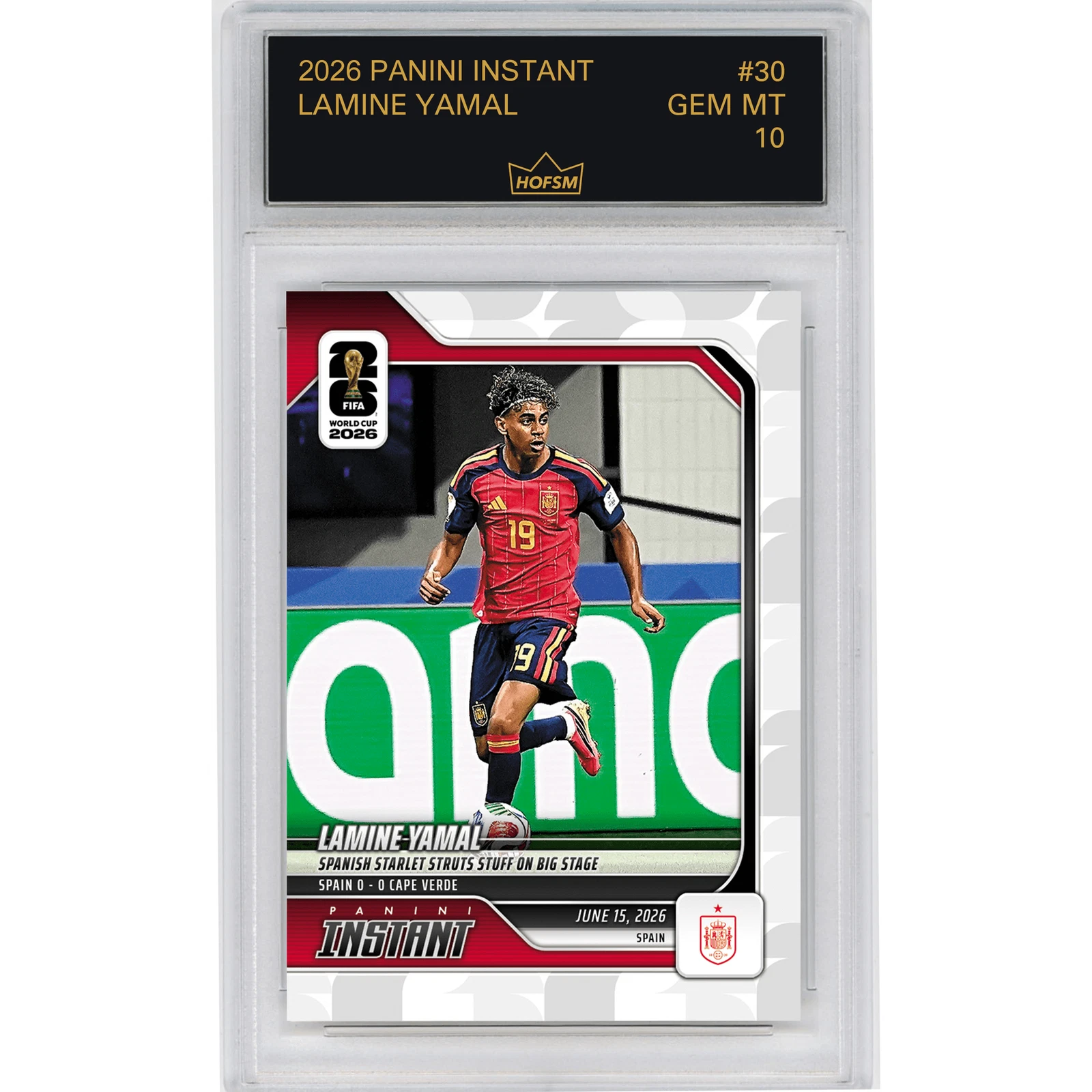 Graded 2026 Panini Instant World Cup Lamine Yamal #30 Soccer Card HOFSM 10