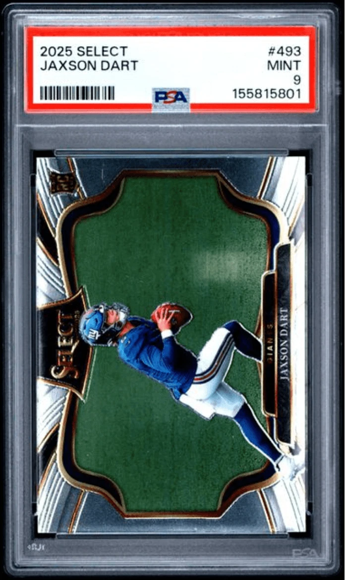 Graded 2025 Panini Select Jaxson Dart #493 Rookie Football Card PSA 9 Mint