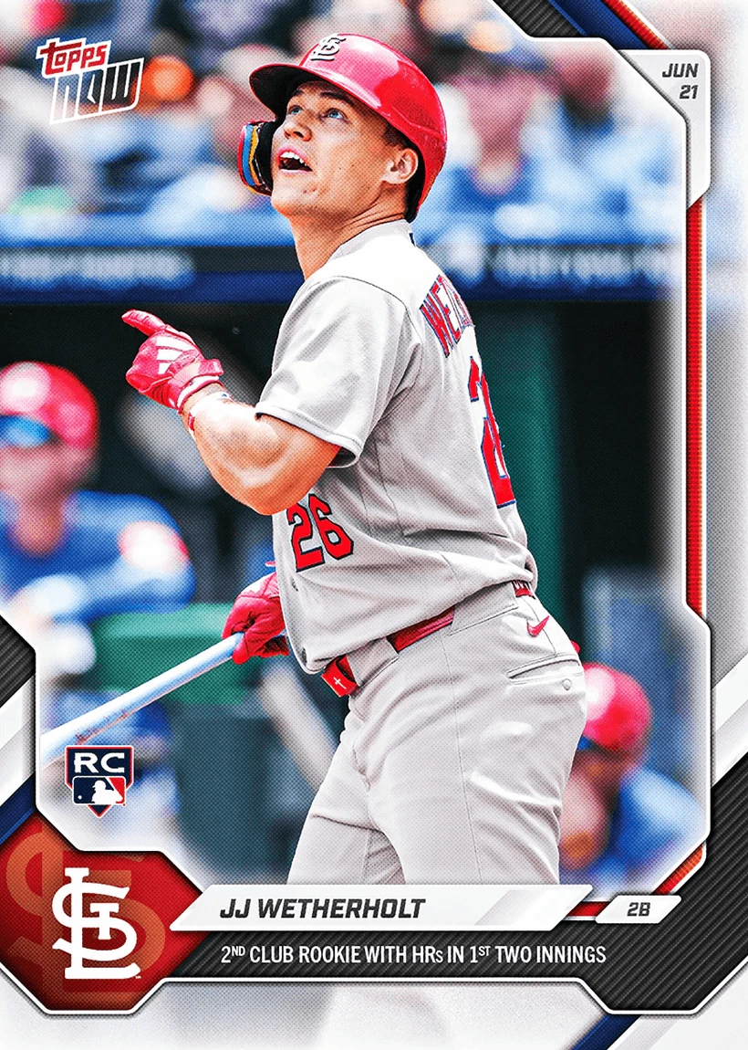 2026 Topps Now JJ Wetherholt #362 St Louis Cardinals Rookie RC Baseball Card