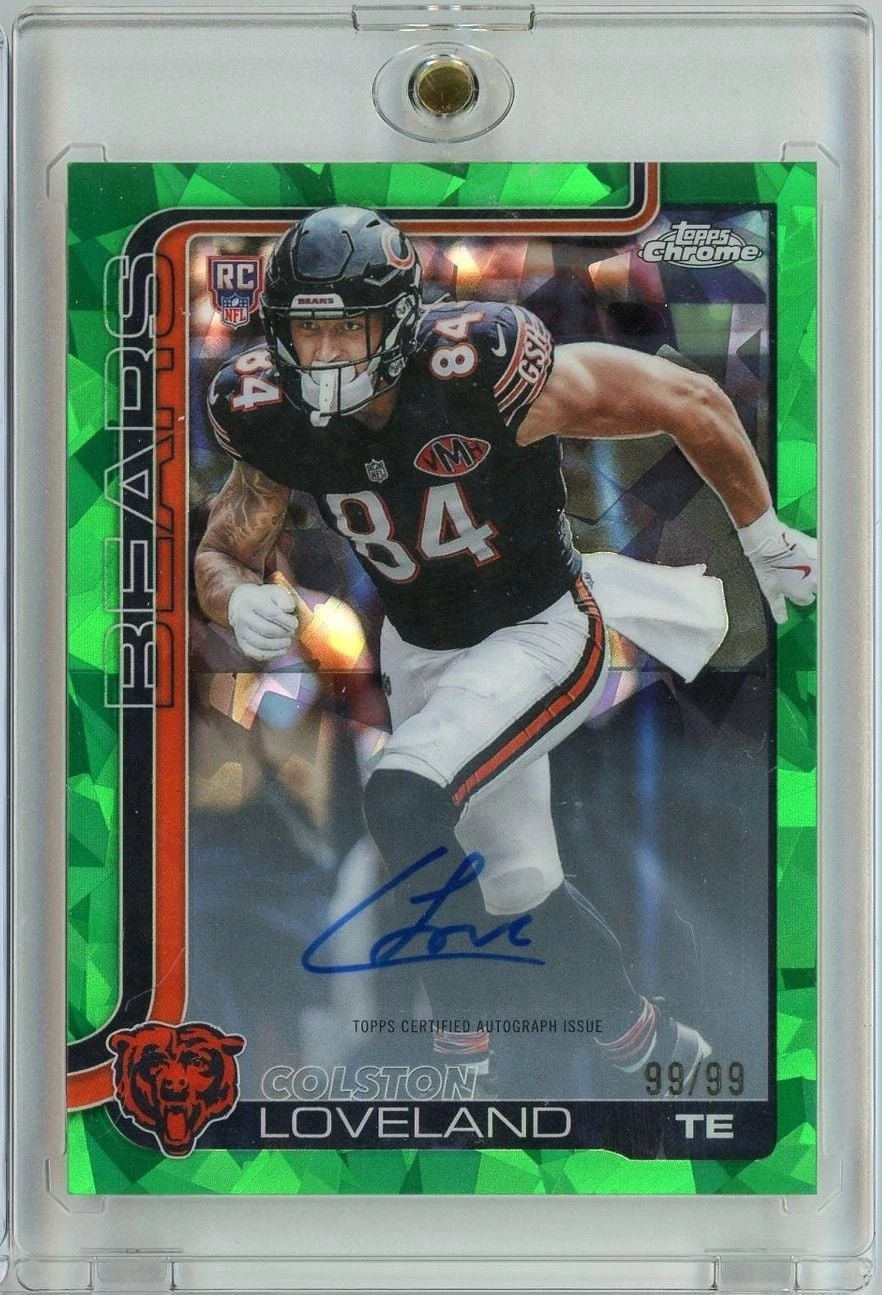 2025 Topps Chrome Colston Loveland RACL Green Geometric Auto 99/99 RC