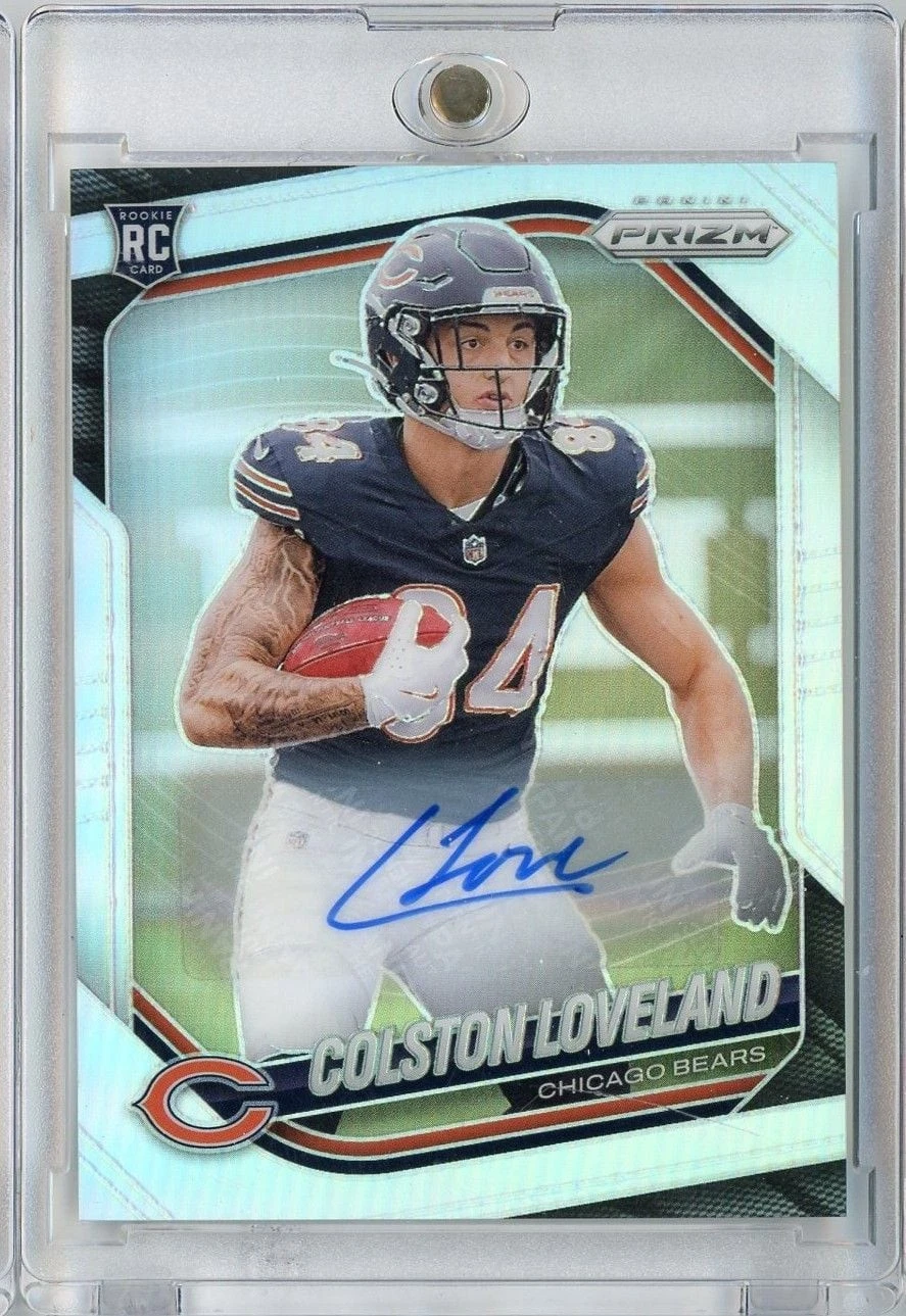 2025 Panini Prizm Colston Loveland #319 Silver Auto Rookie RC Football Card