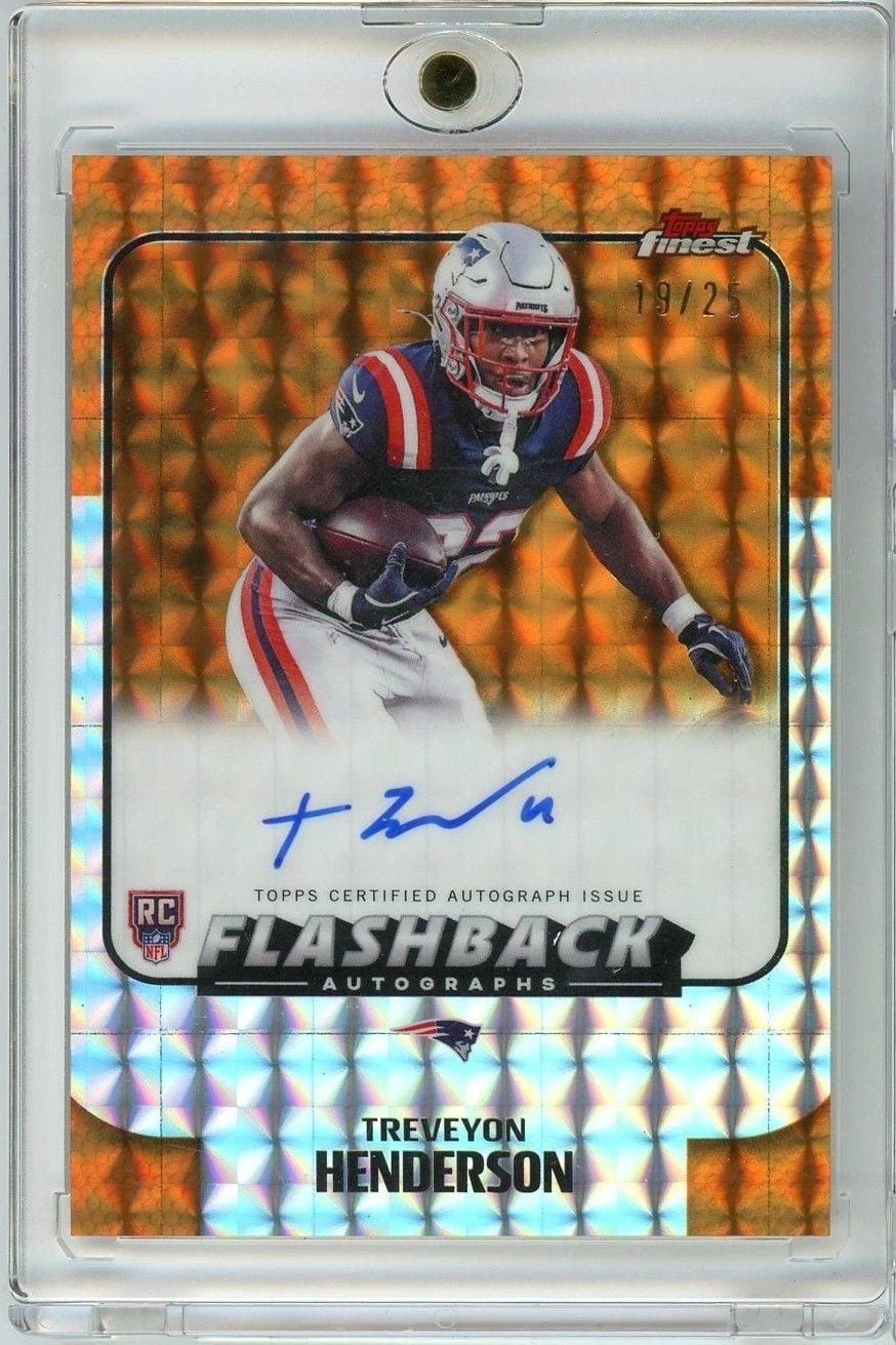 2025 Topps Finest Treveyon Henderson FBATVH Orange Geometric /25 Auto RC