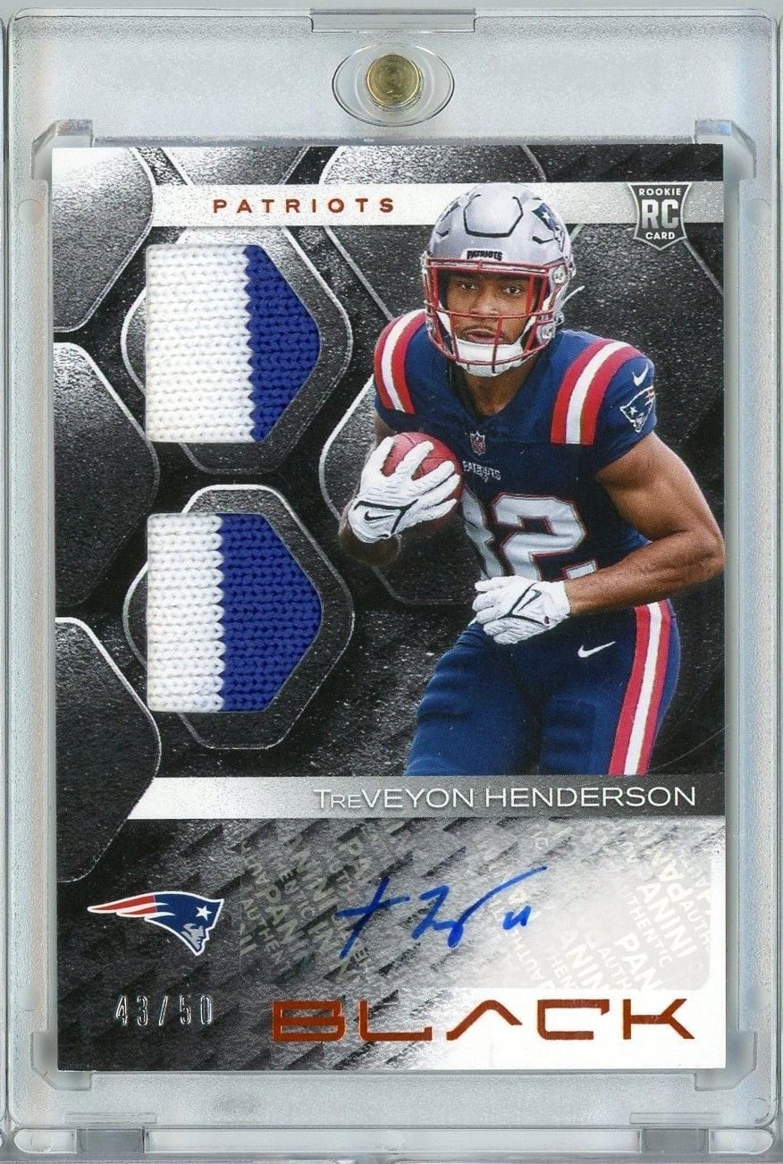 2025 Panini Black Treveyon Henderson RSMTHN RPA Auto /50 Rookie RC Football Card
