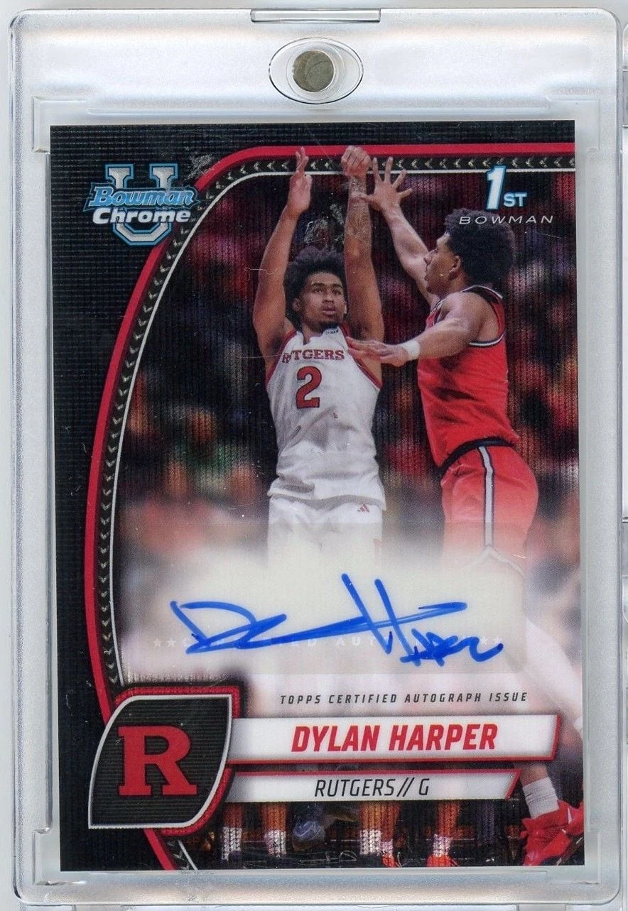 2024 Topps Bowman U Chrome Dylan Harper #22 Black Wave Refractor Auto RC