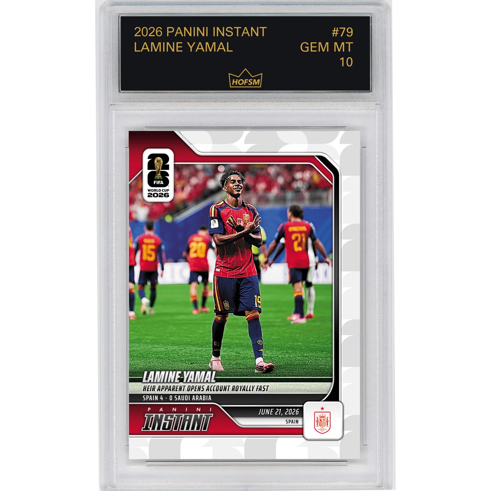 Graded 2026 Panini Instant World Cup Lamine Yamal #79 Soccer Card HOFSM 10