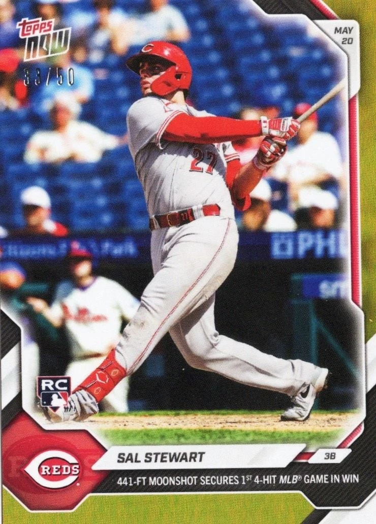 2026 Topps Now Sal Stewart #224 Gold Foil /50 Rookie RC Baseball Card