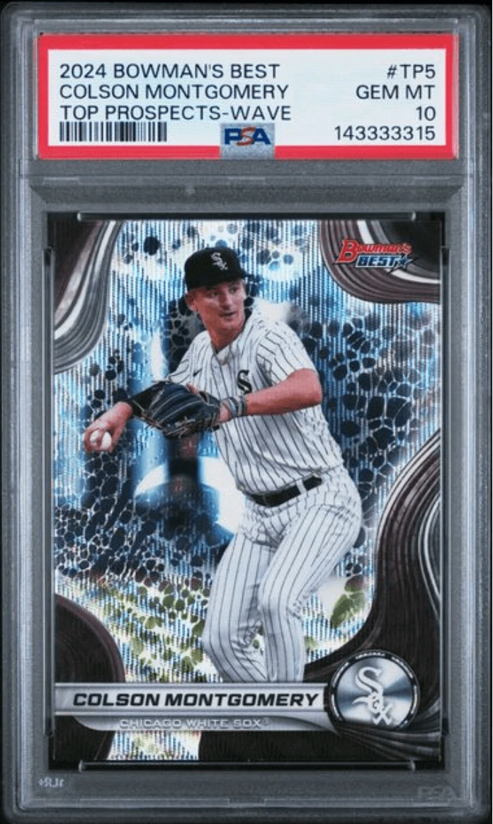 Graded 2024 Bowmans Best Colson Montgomery #TP5 Wave Rookie RC Card PSA 10