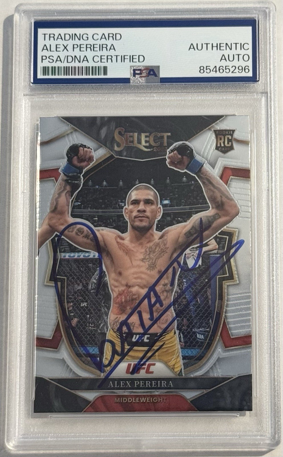 Alex Pereira Signed Autographed 2023 Select UFC Rookie Card PSA/DNA Slabbed