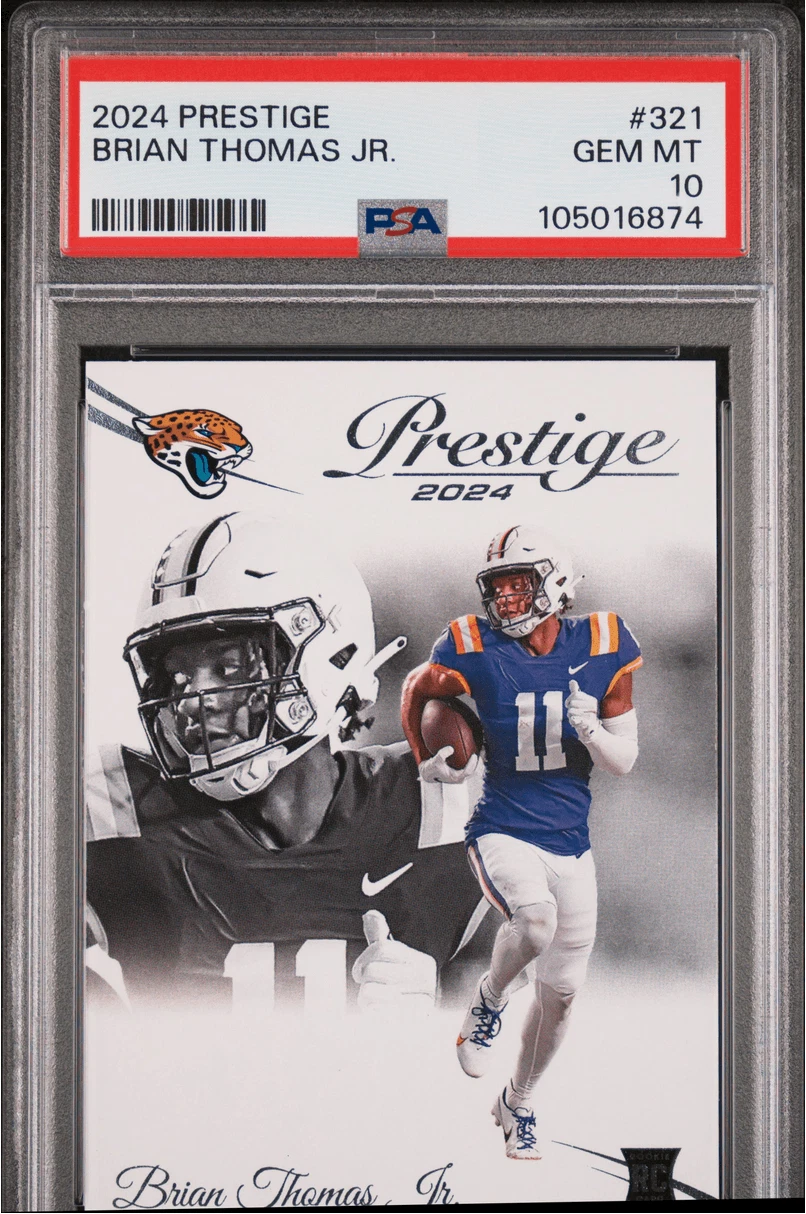 Graded 2024 Panini Prestige Brian Thomas Jr #321 RC Football Card PSA 10