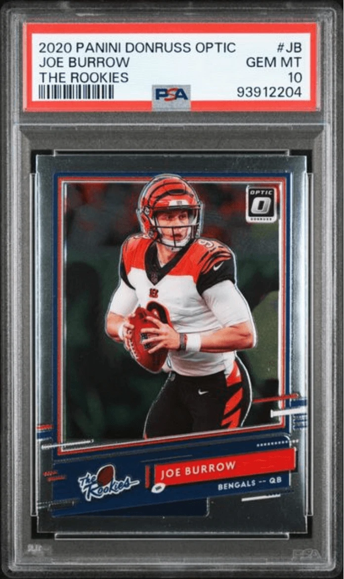 Graded 2020 Donruss Optic Joe Burrow #JB The Rookies Football Card PSA 10